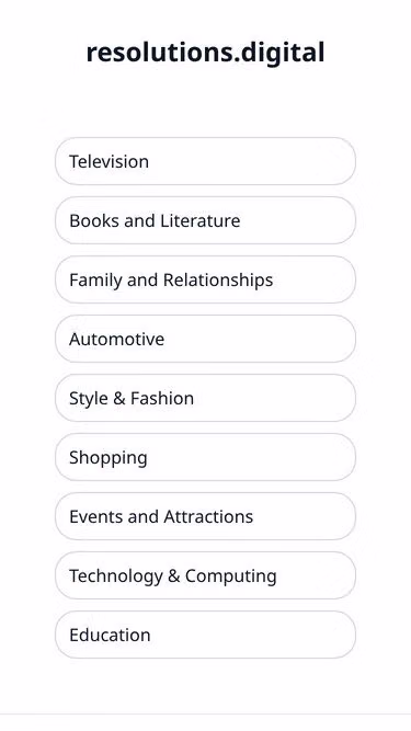 Screenshot of resolutions.digital