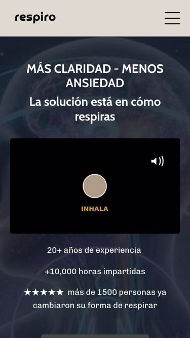 Screenshot of respiro.com.mx