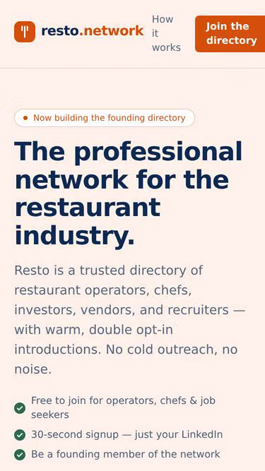Screenshot of resto.network