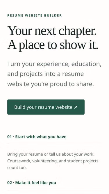 Screenshot of resume.casa