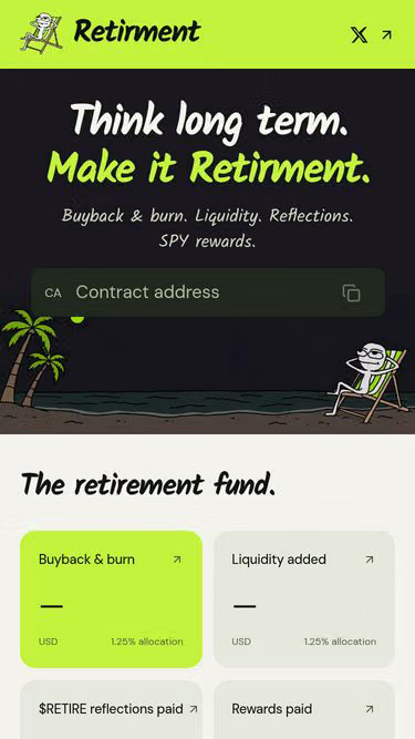 Screenshot of retirement.sh