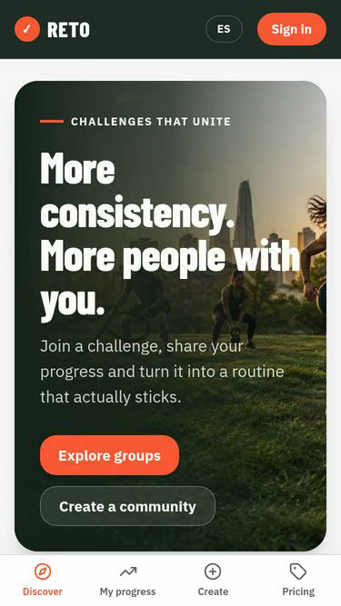 Screenshot of reto.club