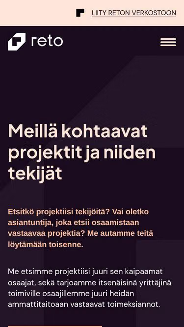 Screenshot of reto.fi