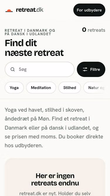 Screenshot of retreat.dk
