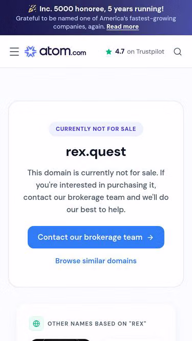 Screenshot of rex.quest