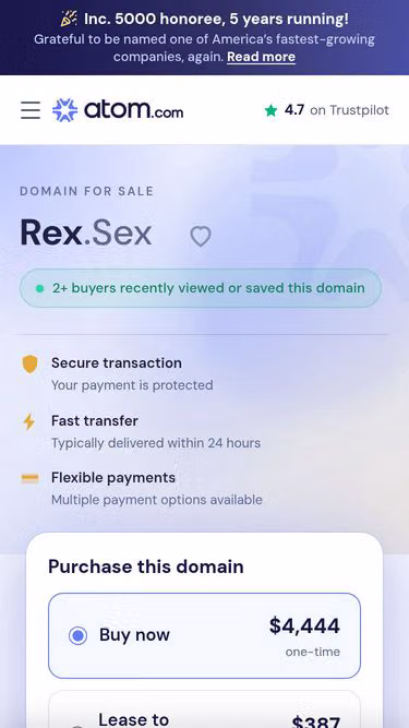 Screenshot of rex.sex