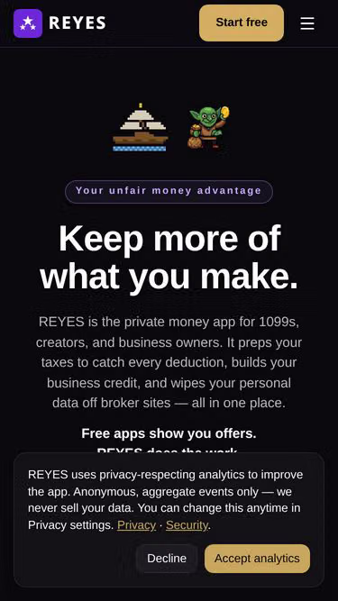 Screenshot of reyes.app