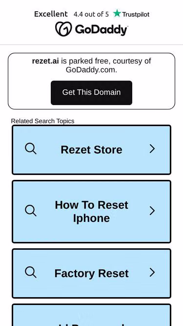 Screenshot of rezet.ai