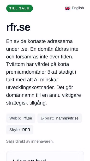 Screenshot of rfr.se