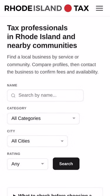 Screenshot of rhodeisland.tax