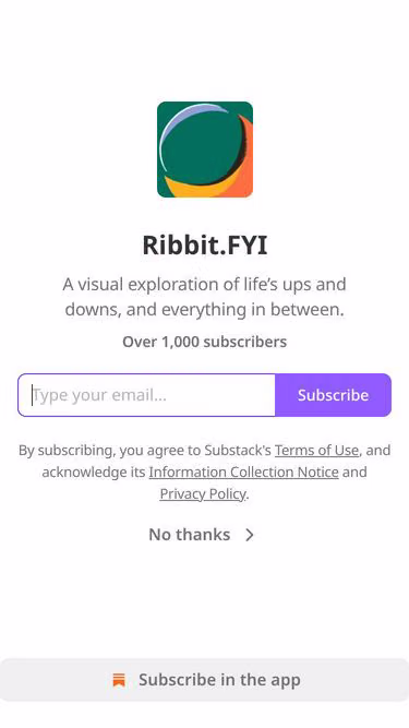Screenshot of ribbit.fyi