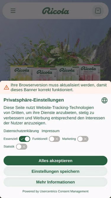 Screenshot of ricola.ch