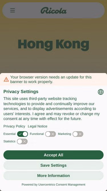Screenshot of ricola.hk