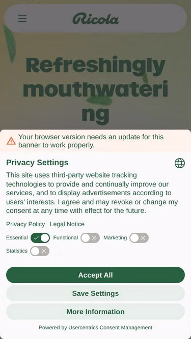 Screenshot of ricola.org