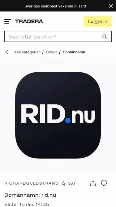 Screenshot of rid.nu
