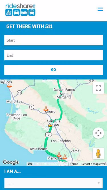 Screenshot of rideshare.org
