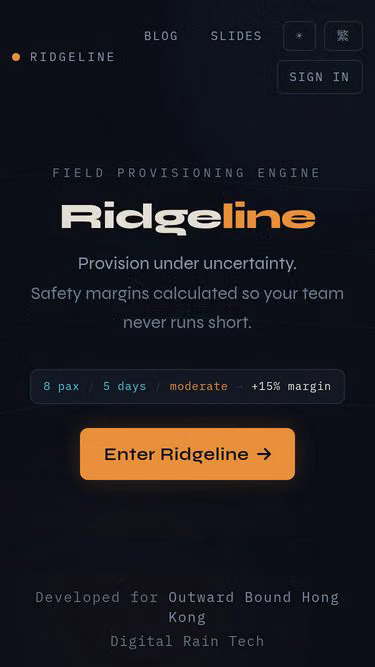 Screenshot of ridgeline.works