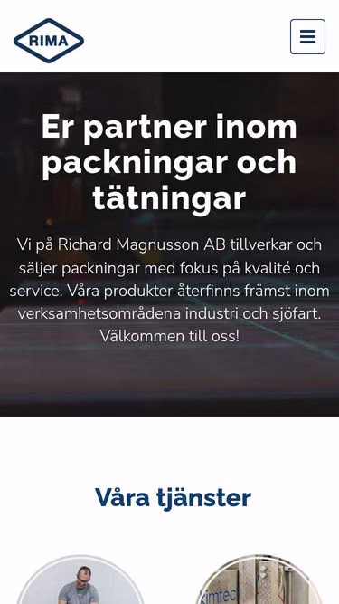 Screenshot of rima.se