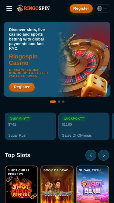 Screenshot of ringospin.live