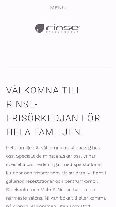 Screenshot of rinse.se