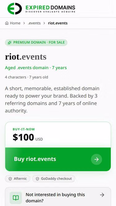 Screenshot of riot.events