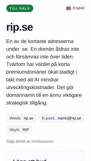 Screenshot of rip.se