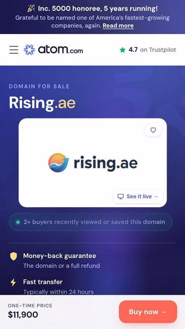 Screenshot of rising.ae