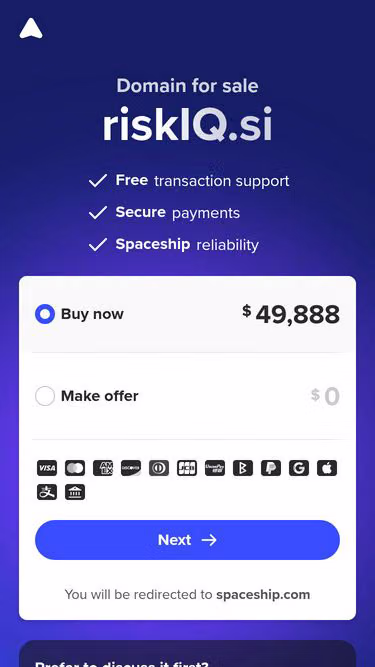 Screenshot of riskiq.si