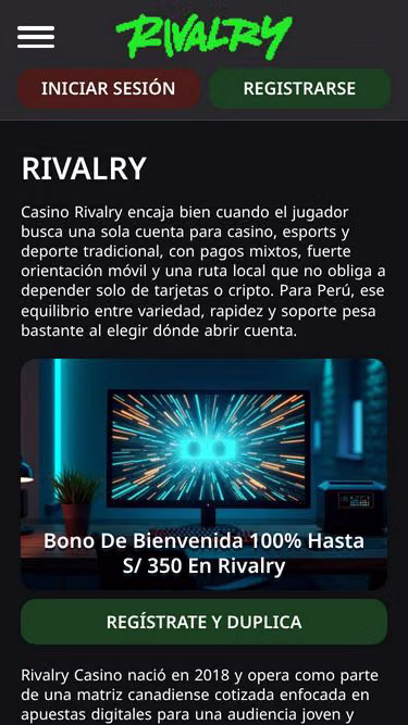 Screenshot of rivalry.casino