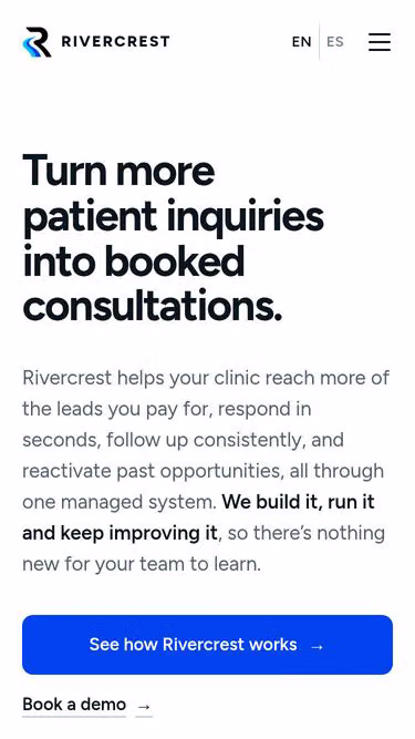 Screenshot of rivercrest.ai