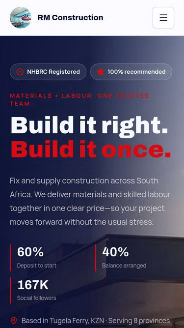 Screenshot of rmconstruction.company