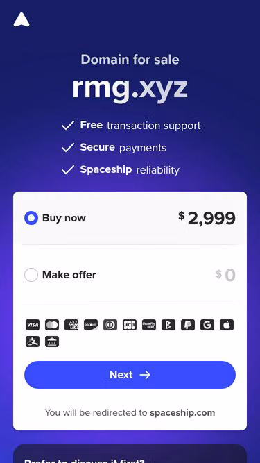 Screenshot of rmg.xyz