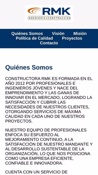 Screenshot of rmk.cl