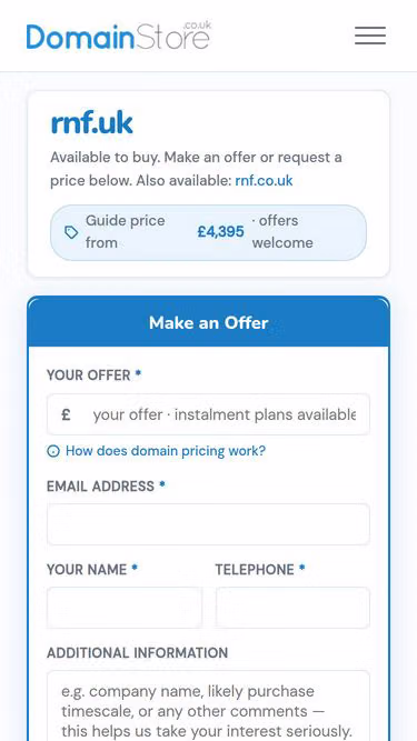 Screenshot of rnf.uk