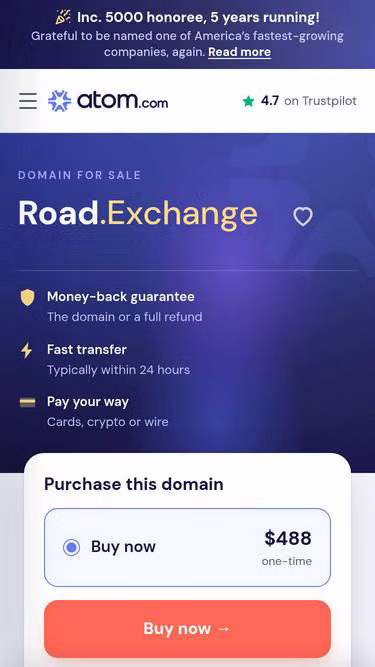 Screenshot of road.exchange