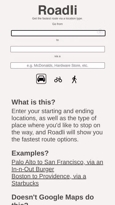 Screenshot of road.li