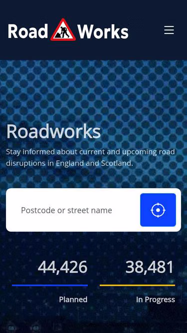 Screenshot of road.works