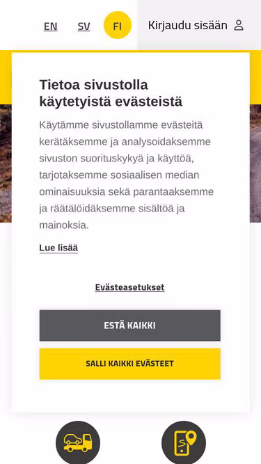 Screenshot of roadservice.fi