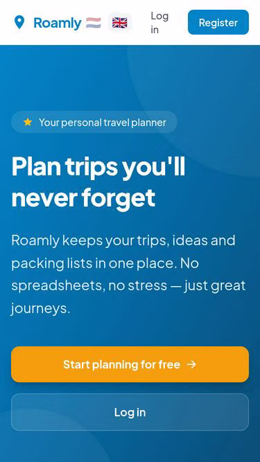 Screenshot of roamly.nl