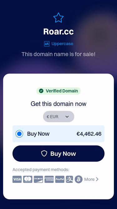 Screenshot of roar.cc