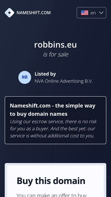 Screenshot of robbins.eu