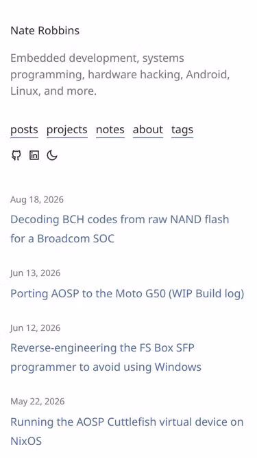 Screenshot of robbins.page