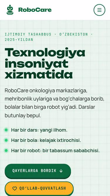 Screenshot of robocare.uz