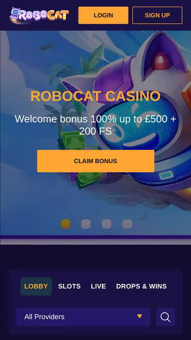 Screenshot of robocatcasino.uk