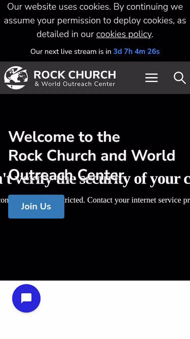 Screenshot of rock.church