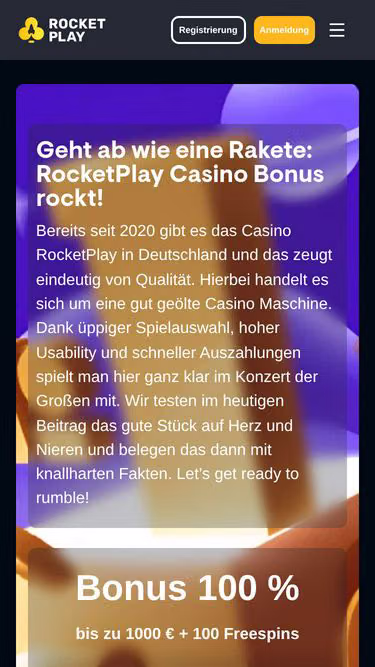 Screenshot of rocketplay.one