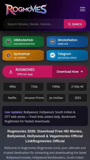 Screenshot of rogmovies.garden