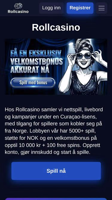 Screenshot of rollcasino.no