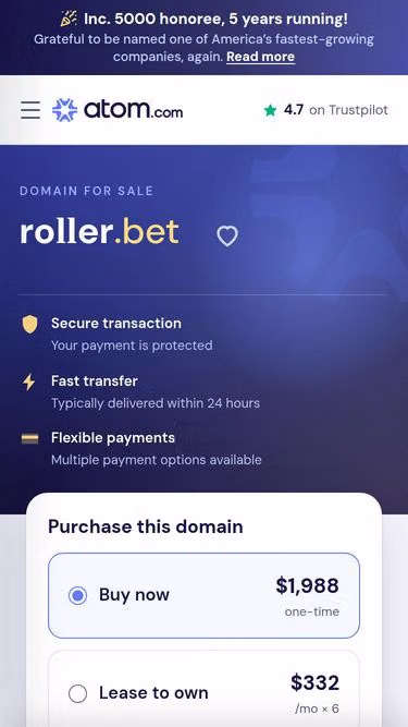 Screenshot of roller.bet