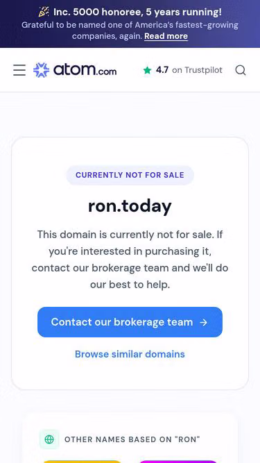 Screenshot of ron.today